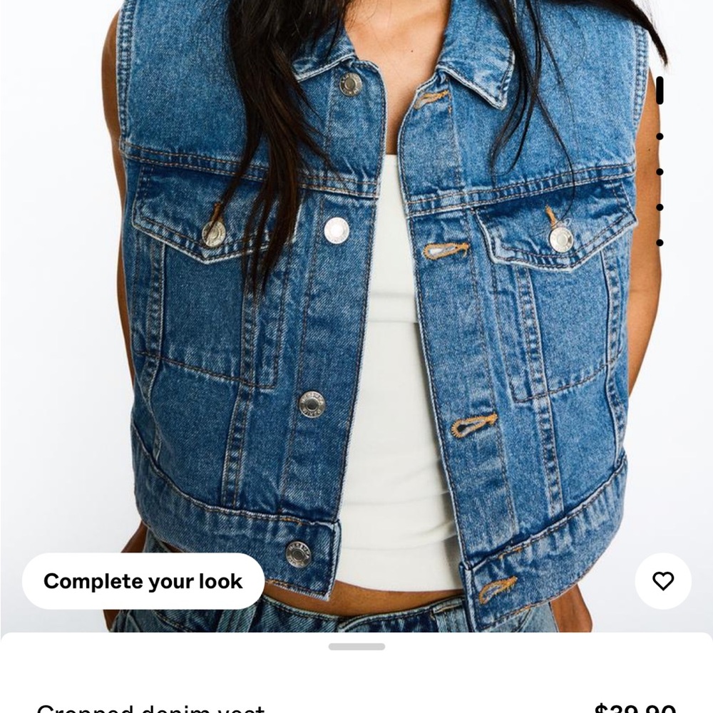 Bershka Blue Denim Vest
